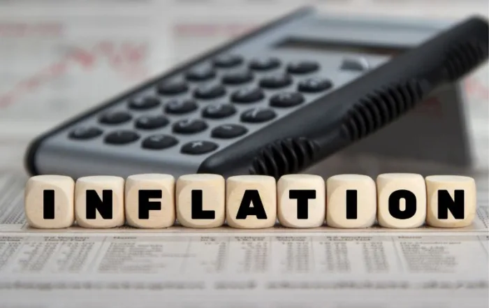calculator and the word inflation