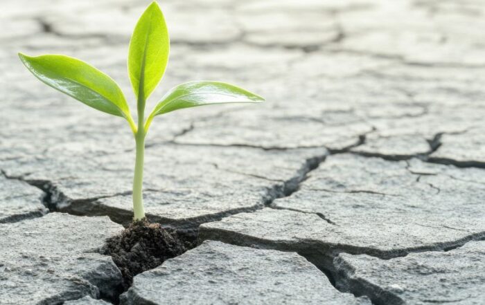 Plant growing in the cracks