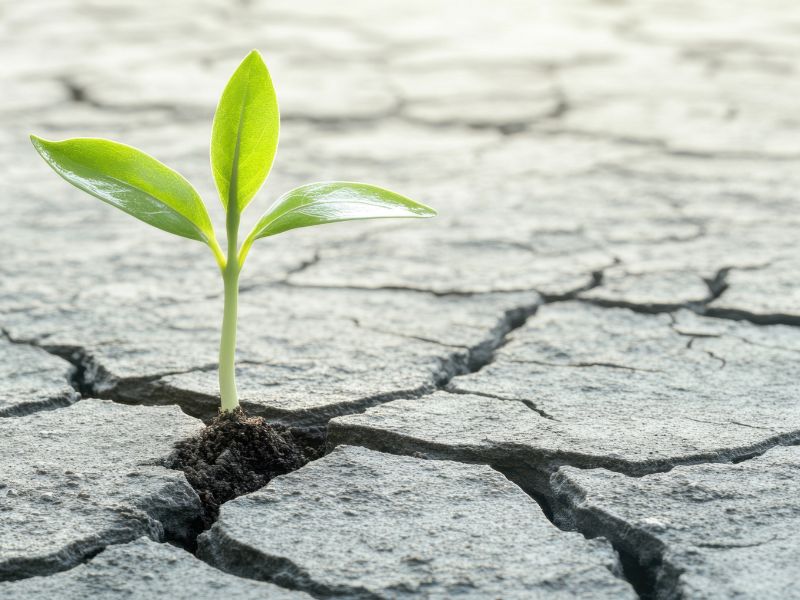 Plant growing in the cracks