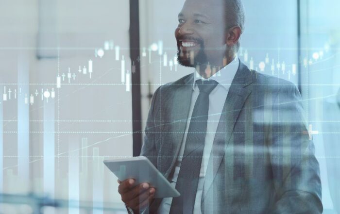 Man and Market Chart