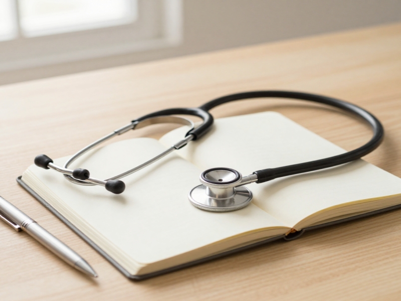 stethoscope and notebook